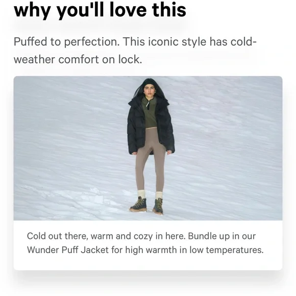 lululemon Wunder Puff Jacket sz 4 White - Like New Condition! - Picture 7 of 11